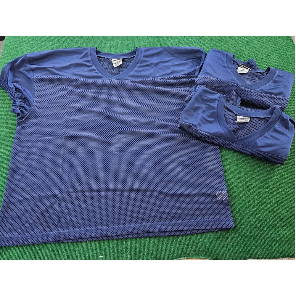 Performance Apparel V‎ Neck Mesh Jersey L XL Navy Blue 3 Pack